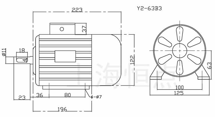 Y263-B3 Y0.18KW-4PA늙C(j)ߴD